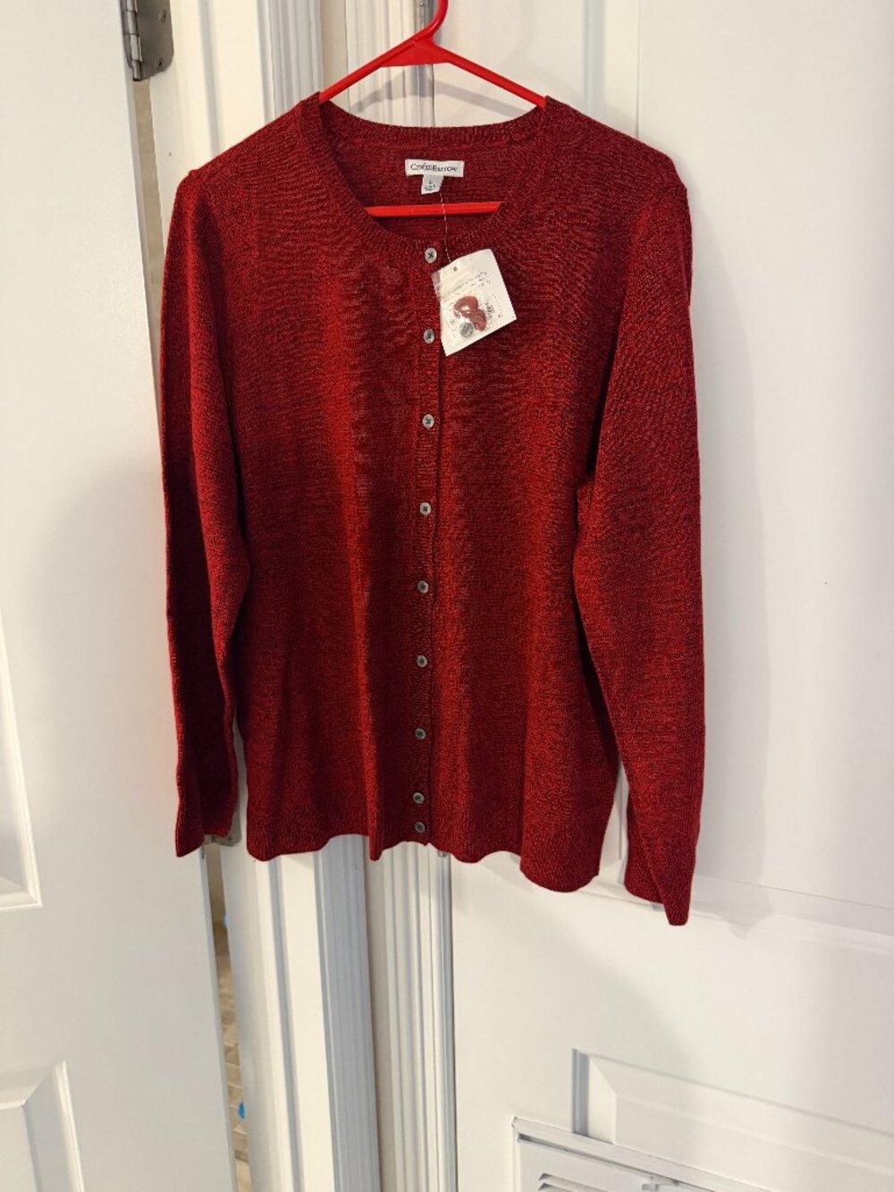 NWT - Croft & Barrow Red Cardigan size Large